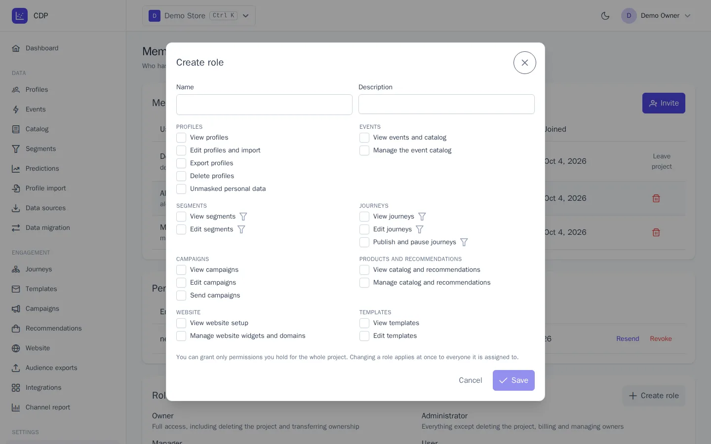 Creating a custom role