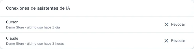 Conexiones de asistentes de IA en el perfil