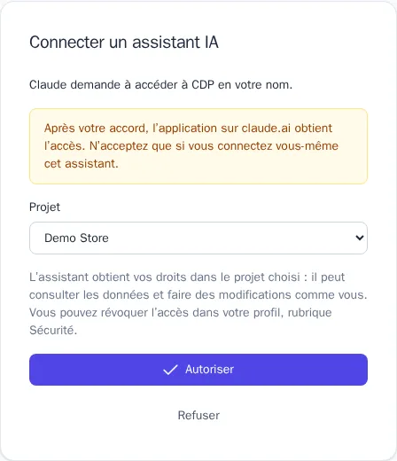 Connecter un assistant IA : choix du projet